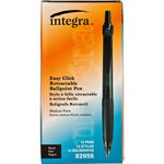 Integra Ballpoint Pen, Retractable, Medium Point, Black Barrel/Ink view 2