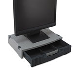 Innovera Single-Level Monitor Stand w/Storage Drawer, 15 x 11 x 3, Light Gray/Charcoal view 2