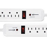 Innovera Surge Protector, 6 Outlets, 4 ft Cord, 540 Joules, White, 2/PK view 1