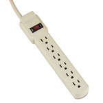 Innovera Six-Outlet Power Strip, 4-Foot Cord, 1-15/16 x 10-3/16 x 1-3/16, Ivory orginal image