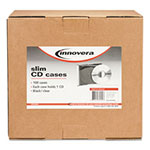 Innovera CD/DVD Slim Jewel Cases, Clear/Black, 100/Pack view 5