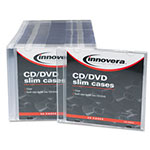 Innovera CD/DVD Slim Jewel Cases, Clear/Black, 50/Pack view 1