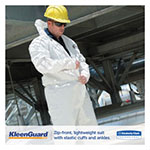 KleenGuard™ A35 Liquid and Particle Protection Coveralls, Zipper Front, Hooded, Elastic Wrists and Ankles, Large, White, 25/Carton view 4