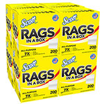 Scott® Rags in a Box, POP-UP Box, 12 x 9, White, 200/Box, 8 Boxes/Carton view 1