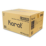 Karat® PET Lids, Fits 12 oz to 22 oz Double Poly Paper Cold Cups, Flat Lid, Clear, 1,000/Carton view 2