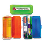 Charles Leonard Double-Sided 5-Compartment Pencil Box, 8.5 x 3.5 x 1.5, Randomly Assorted Colors view 3
