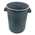 Impact Advanced Gator Waste Container, Round, Plastic, 32 gal, Gray view 1