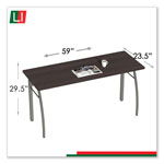 Linea Italia Trento Line Rectangular Desk, 59.13w x 23.63d x 29.5h, Mocha/Gray view 4