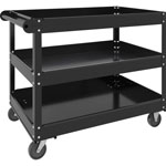 Lorell 3-shelf Utility Cart, 3 Shelf, 400 lb Capacity, 4 Casters, Steel, x 24