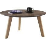 Lorell Relevance Walnut Round Coffee Table, 15.8