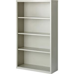 Lorell 4-Shelf Bookcase, Light Gray view 4