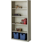 Lorell 5-Shelf Bookcase, Light Gray view 2