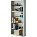 Lorell 6-Shelf Bookcase, Light Gray view 1