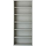 Lorell 6-Shelf Bookcase, Light Gray view 3