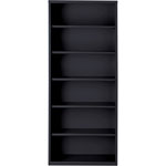 Lorell 6-Shelf Bookcase, Black view 3