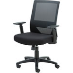 Lorell Mid-Back Mesh Task Chair - Fabric Seat - Mid Back - 5-star Base - Black - Armrest - 1 Each view 3