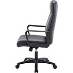 Lorell High-Back Bonded Leather Chair - Bonded Leather Seat - Bonded Leather Back - High Back - Black - Armrest view 4
