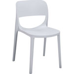 Lorell Indoor/Outdoor Hospitality Poly Stack Chair, White, Plastic, Polypropylene, 19.3
