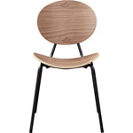 Lorell Bentwood Cafe Chairs, Plywood Seat, Plywood Back, Metal, Powder Coated Steel Frame, Walnut, 2 / Carton view 3