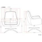 Lorell Lounge Chair, 360-degree Swivel, 33-3/4