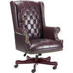 Lorell Executive Vinyl Swivel Chair, 30"x32"x44"-46", Burgundy orginal image