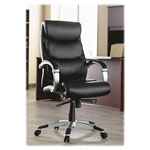 Lorell Executive Bonded Leather High-back Chair with Flex Arms, Black view 4