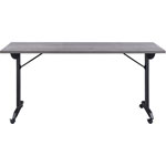 Lorell Mobile Folding Training Table, Rectangle Top, Powder Coated Base, 23.63