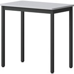 Lorell Utility Table - Gray Rectangle, Laminated Top - Powder Coated Black Base x 30