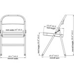 Lorell Folding Chairs, Steel Seat, 19-3/8" x 18-1/4" x 29-5/8", Beige view 1