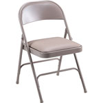 Lorell Folding Chairs, Padded Seat, 19-3/8" x 18-1/4" x 29-5/8", Beige orginal image