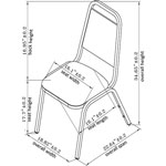 Lorell Stacking Chair, 18"x22"x34-1/2", Black/Black Frame view 1
