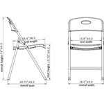 Lorell Translucent Folding Chairs,400 lb. Cap, 19-3/4
