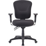 Lorell Mid-back Task Chair, 26-3/4"x26"x39-1/4"-42", Black view 1
