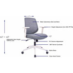 Lorell Mid-Back Task Chair - Fabric Seat - Mid Back - 5-star Base - Gray - Armrest - 1 Each view 2