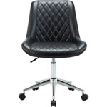 Lorell Low Back Office Chair - Black Plywood, Bonded Leather Seat - Black Plywood, Bonded Leather, Vinyl Back - Low Back - 5-star Base - 1 Each view 2