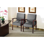 Lorell Guest Chairs, 24"x25"x35-1/2", Mahogany/Charcoal view 3