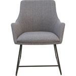 Lorell Gray Flannel Guest Chair with Sled Base, Sled Base, Gray, 25.1