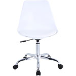 Lorell Plastic Shell Task Chair, Plastic, Polyurethane Seat, Chrome Frame, 5-star Base, White view 3