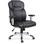 Lorell Exec Chair, Hi Back, Adjustable Arms, 28-7/8