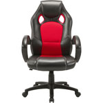 Lorell High-back 2-Color Economy Gaming Chair, Mesh, Polyurethane, Nylon, Black, Red view 3