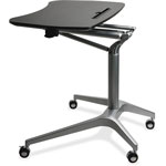 Lorell Height Adjustable Mobile Desk, 28-1/4