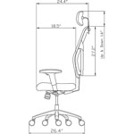 Lorell Executive High-Back Chair, 24-7/8"x23-5/8"x52-7/8", Black view 1