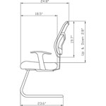 Lorell Guest Chair, Mesh Fabric, 27"x27-3/4", 41", Black view 1
