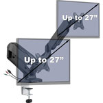 Lorell Mounting Arm for Monitor, Black, 2 Display(s) Supported, 14.30 lb Load Capacity, 75 x 75, 100 x 100 VESA Standard view 1