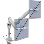 Lorell Mounting Arm for Monitor, Gray, 2 Display(s) Supported, 19.80 lb Load Capacity, 75 x 75, 100 x 100 VESA Standard view 1