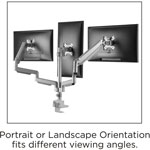 Lorell Mounting Arm for Monitor, Gray, 3 Display(s) Supported, 15.40 lb Load Capacity, 75 x 75, 100 x 100 VESA Standard view 5