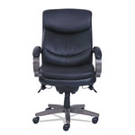 La-Z-Boy Woodbury High-Back Executive Chair, Supports up to 300 lbs., Black Seat/Black Back, Weathered Gray Base view 1