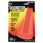 Master Caster Giant Foot Doorstop, No-Slip Rubber Wedge, 3.5w x 6.75d x 2h, Safety Orange orginal image