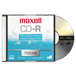 Maxell CD-R Discs, 700MB/80min, 48x, w/Slim Jewel Cases, Silver, 10/Pack view 1