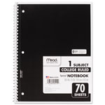 Mead Spiral Notebook, 1 Subject, Medium/College Rule, Assorted Color Covers, 10.5 x 7.5, 70 Sheets view 1